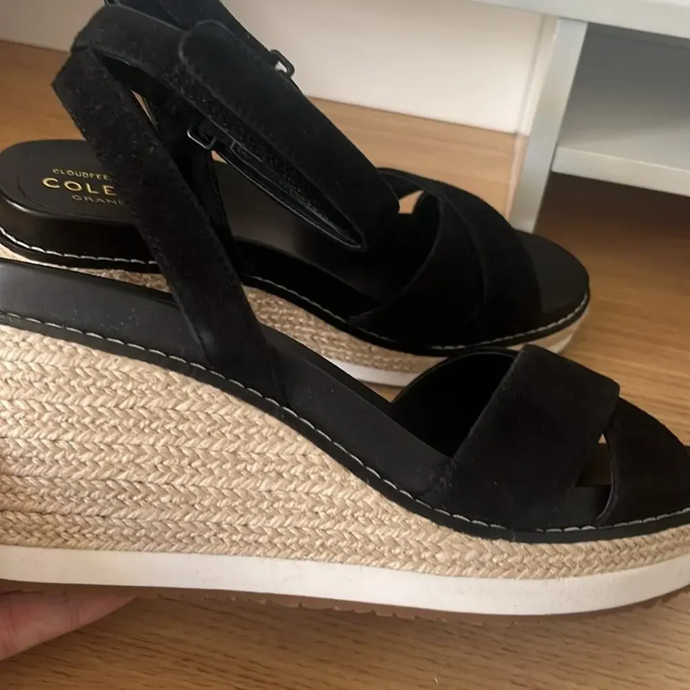 Womens Cole Haan Espadrille Wedge Ssandal Size 6.5